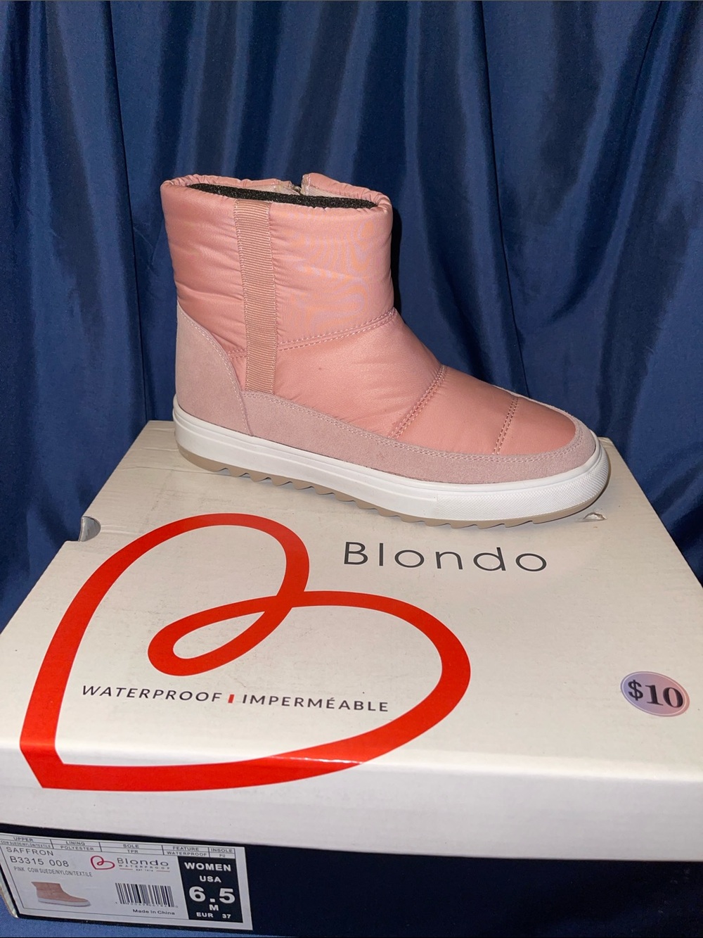 Blondo Women's Pink Waterproof Short Winter Boot